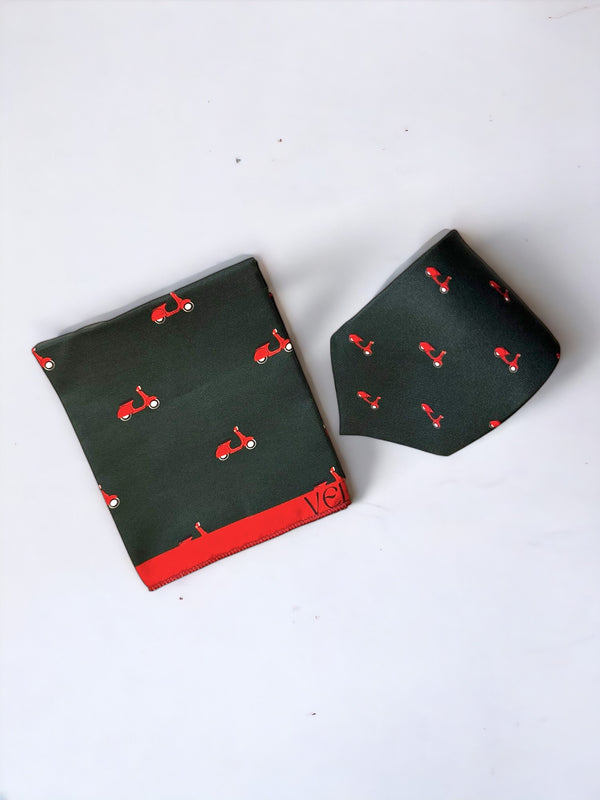 Vespa Tie and Pocket Square Gift Set
